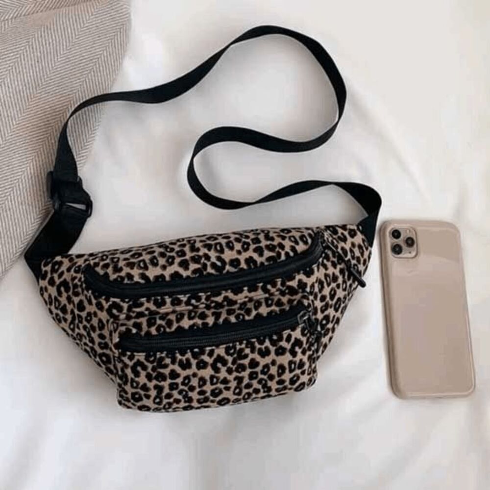 Light Brown Ladies Double Zip Fanny Pack - Picture 7 of 7